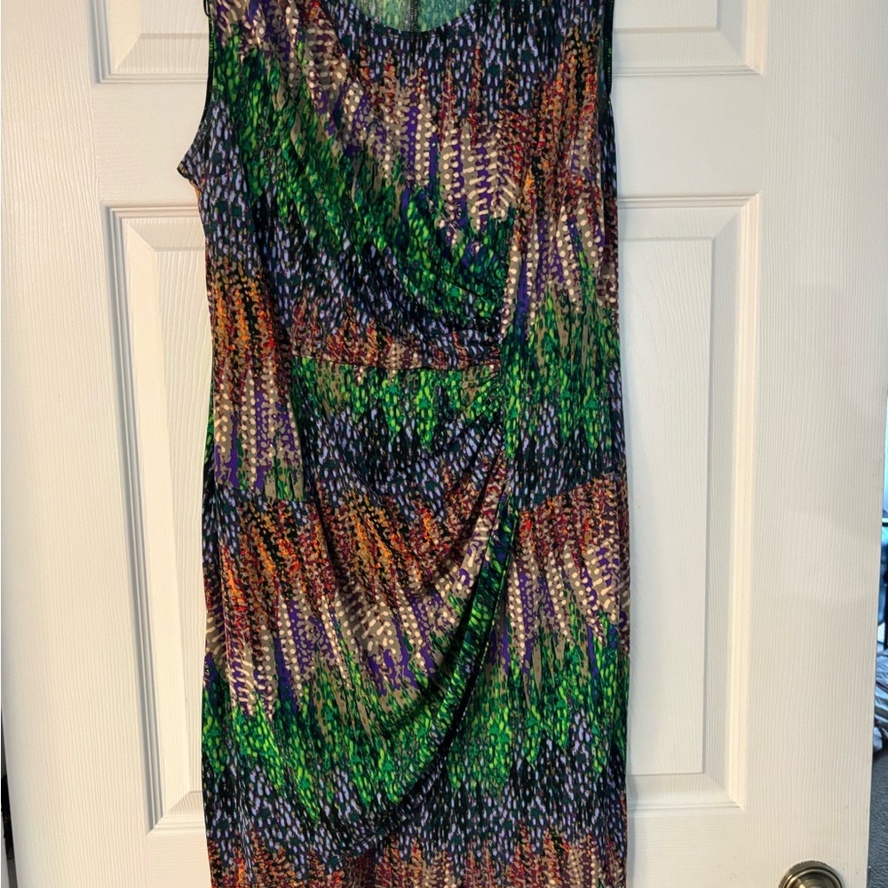 Cato Blue Asymmetrical Sheath Dress Sleeveless Crew Neck